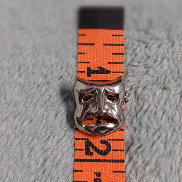 Vintage 70's Rhodium Plated Comedy and Tragedy Small Scatter Pins - Picture 10 of 11